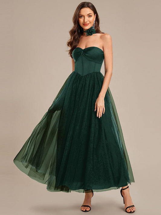 ever AVELINE|Tie-Front Satin Sleeveless Wedding Guest Dress