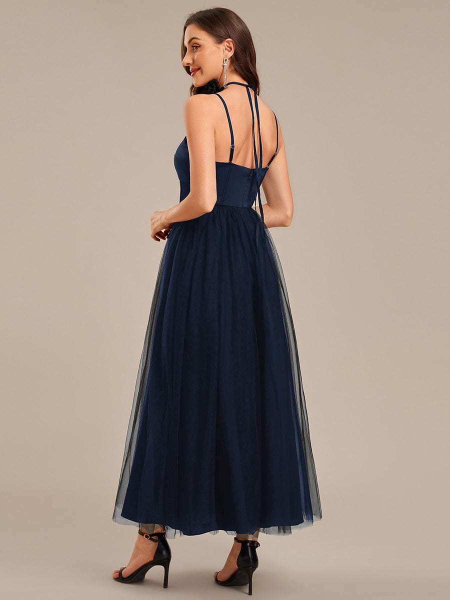 ever AVELINE|Tie-Front Satin Sleeveless Wedding Guest Dress