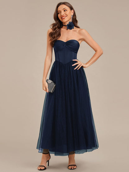 ever AVELINE|Tie-Front Satin Sleeveless Wedding Guest Dress