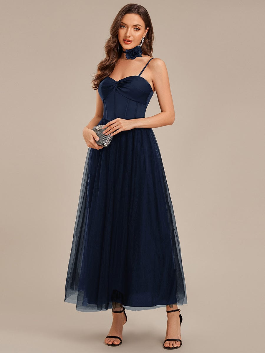 ever AVELINE|Tie-Front Satin Sleeveless Wedding Guest Dress