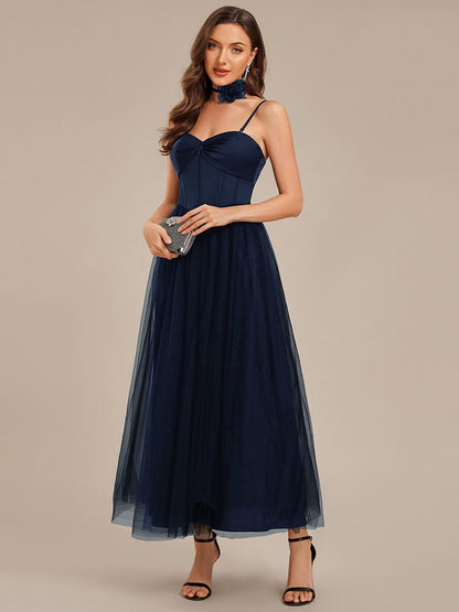 ever AVELINE|Tie-Front Satin Sleeveless Wedding Guest Dress