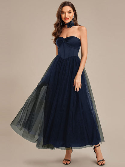 ever AVELINE|Tie-Front Satin Sleeveless Wedding Guest Dress