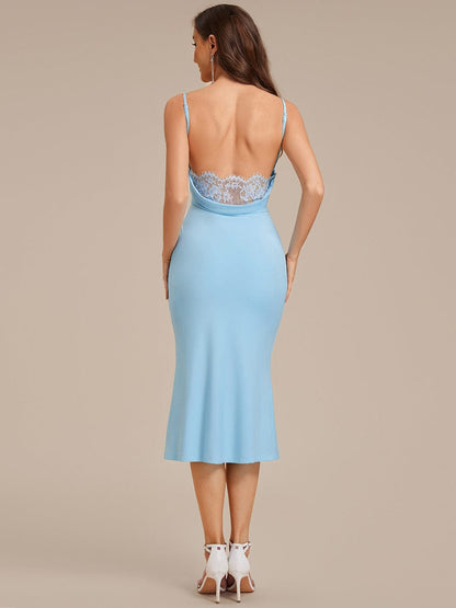 ever VIVARA|Backless Knit Sleeveless Wedding Guest Dress
